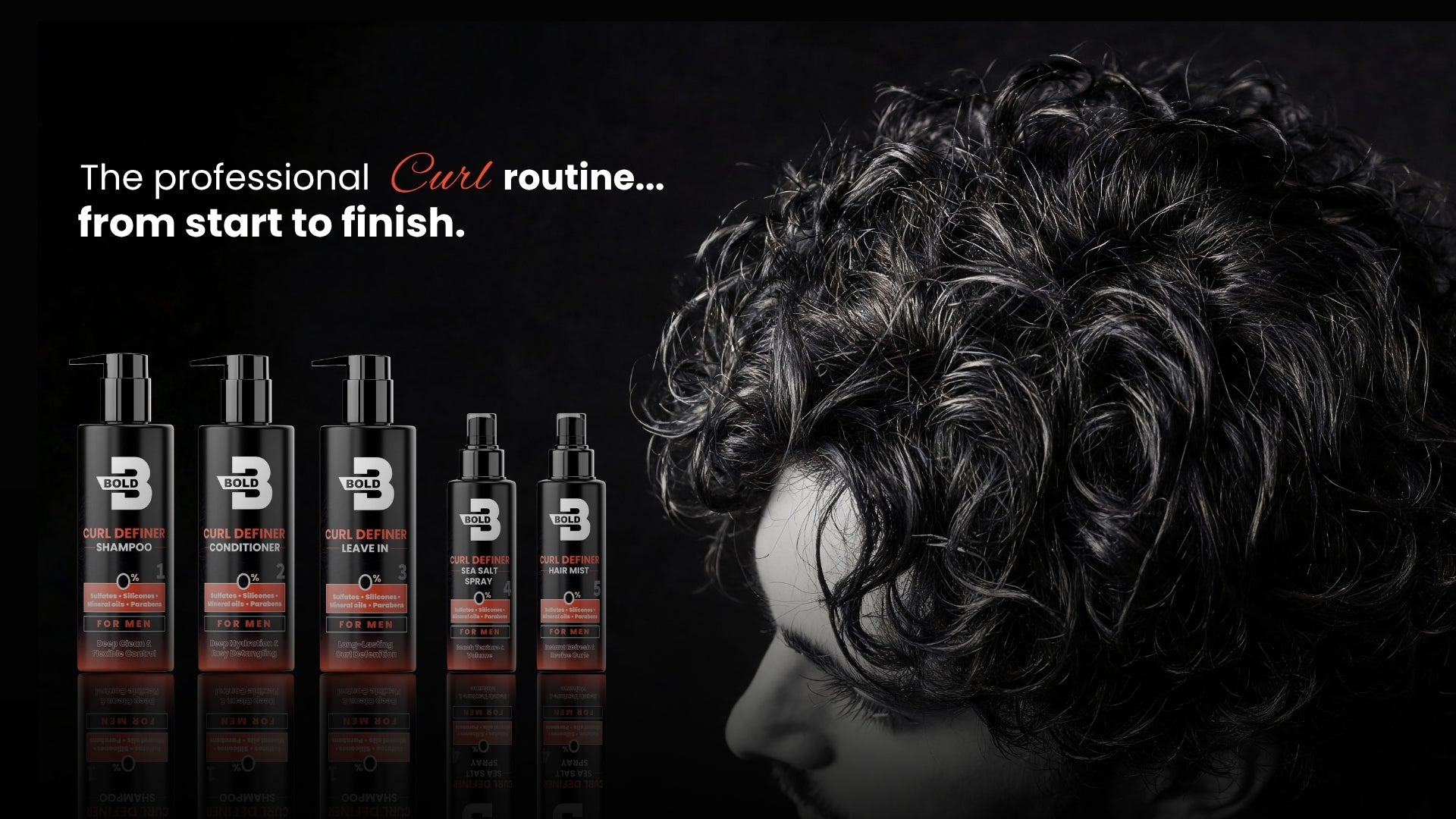 Bold Curl Definer routine - desktop banner
